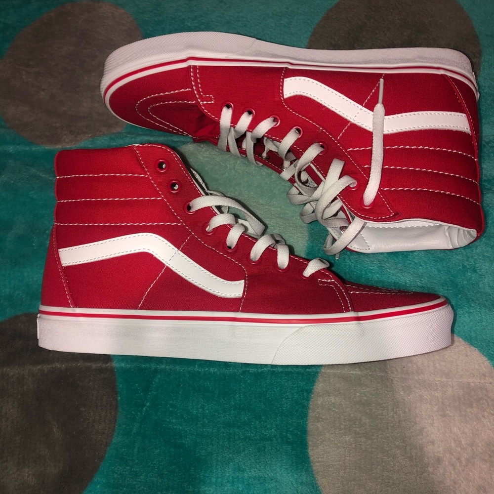 Red vans sk8 hi high top